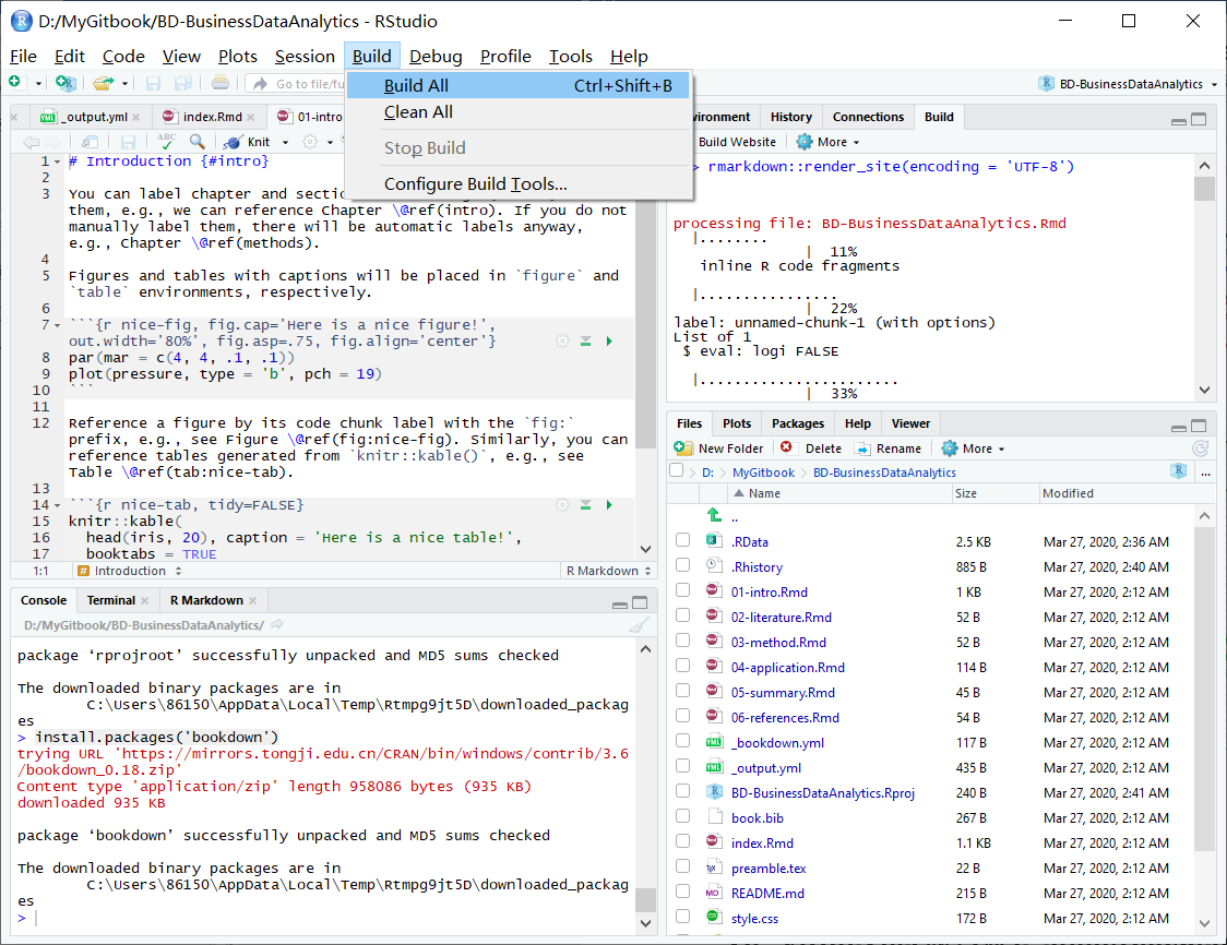 Rstudio Bookdown